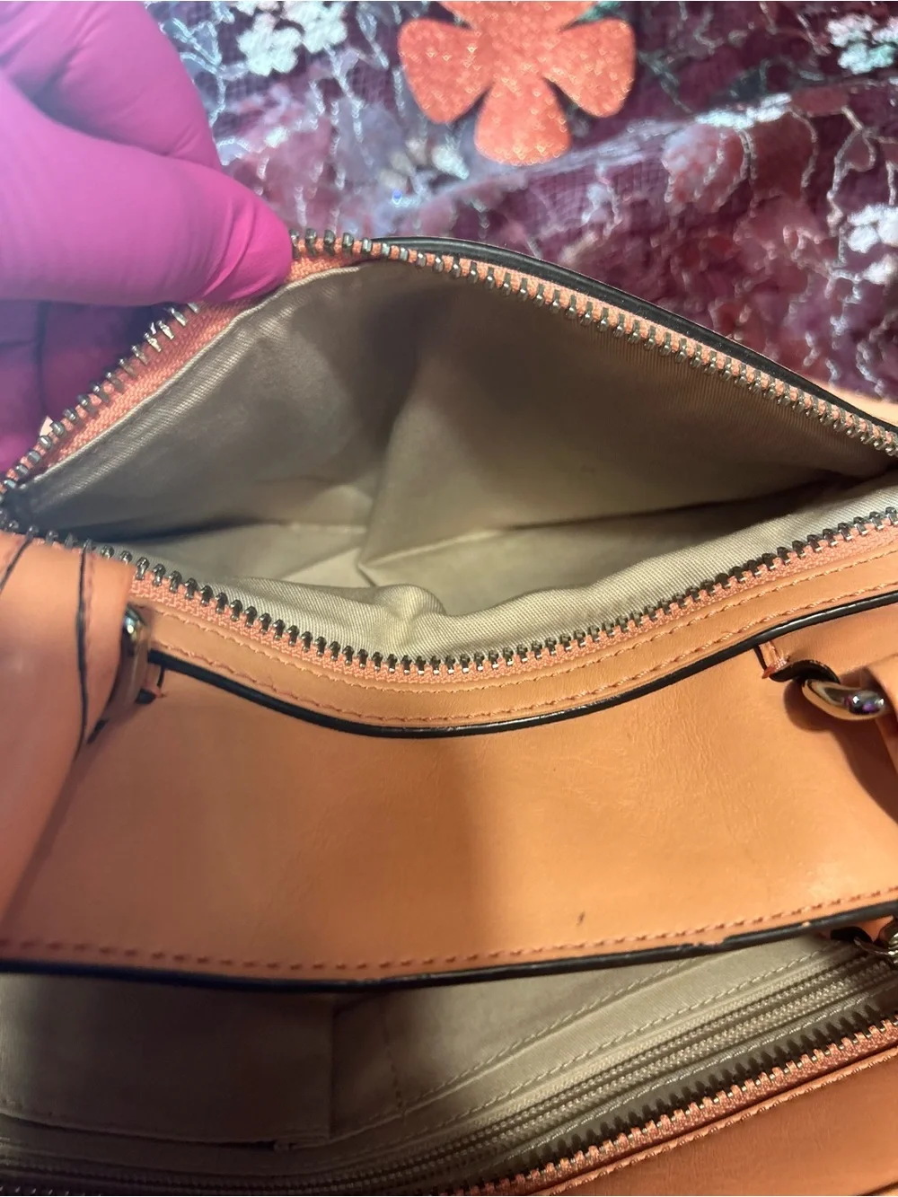 Coach Legacy Perforated Medium Candace Carryall in a coral Leather w Tassels